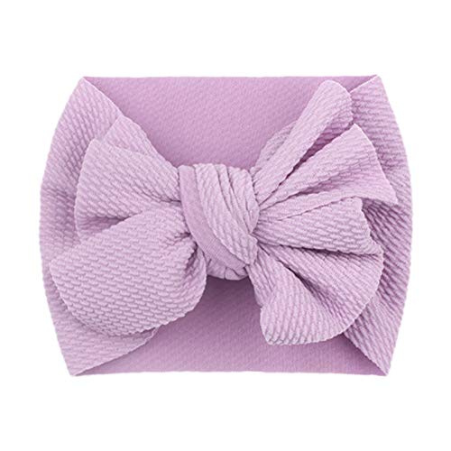 TinaDeer 0-2 Jahre Baby Neugeborene Mädchen Stirnband mit Schleife Stirnbänder Stretch Haarband Taufe Headwear Kopfband Haarbänder Kopftuch für Kinder Kleinkinder Säuglinge (Lila) von TinaDeer