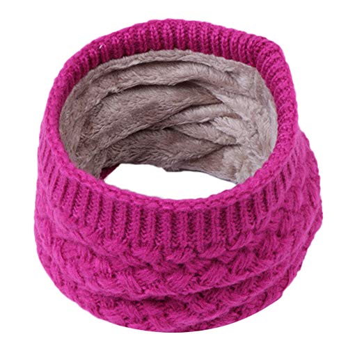 TinaDeer Baby Kinder Strickschal Schlauchschal mit Fleece Junge Mädchen Herbst Winter Rundschal Gestricktes Halstuch Weiche Warme Schal Kinder Halswärmer Scarf (Rosa A, 25×21cm) von TinaDeer