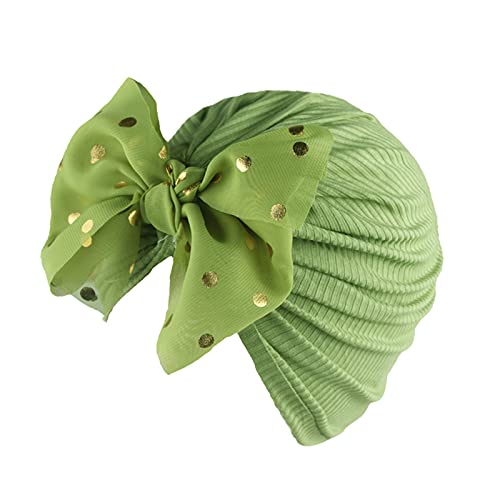 TinaDeer Baby Turban Hüte Kleinkind Kopfband Turban Haarbänder Taufe Headwrap Newborn Stirnband Neugeborenes Baby Mädchen Bowknot Hut Mütze Hut Hut (Grün, One Size) von TinaDeer