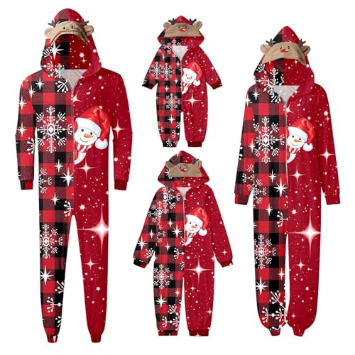 TinaDeer Bequeme Weihnachts-Mutter-Nachtwäsche, passender Familien-Pyjama, Weihnachts-Druck, langärmeliger Overall, weicher Urlaubs-Strampler Halloween Katzenkostüm Damen (B04, L) von TinaDeer