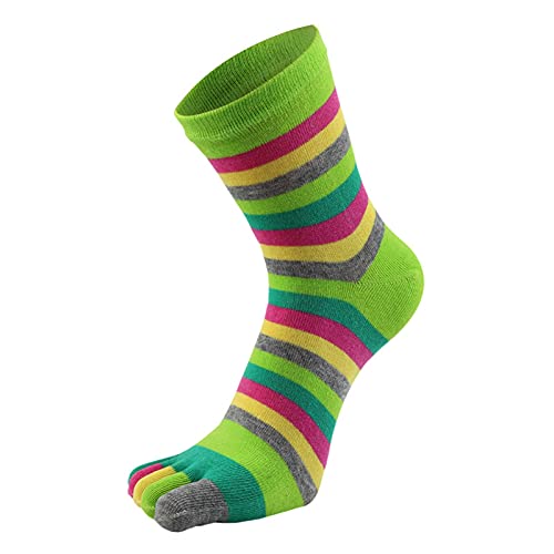 TinaDeer Damen Fünf Finger Zehensocken Baumwolle Sneaker Socken Atmungsaktiv Sportsocken Laufsocken für Frauen für Fitness, Laufen, Joggen, Alltag und Freizeit (Grün, Einheitsgröße) von TinaDeer