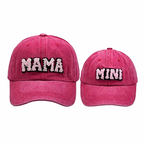 TinaDeer Eltern Kinder Baumwolle Kappe Familie Brief Baseball Caps Atmungsaktive Baseball Kappe Unisex Familie Outfit von TinaDeer