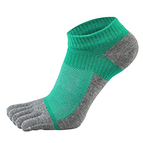 TinaDeer Herren Fünf Finger Zehensocken 38-43 Baumwolle Sneaker Socken Kurz Atmungsaktiv Sportsocken Laufsocken für Männer für Fitness, Laufen, Joggen, Alltag und Freizeit (Grün, Einheitsgröße) von TinaDeer