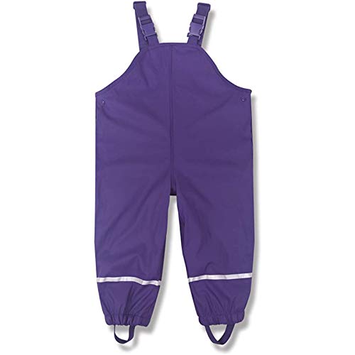 TinaDeer Kinder Mädchen Jungen Regenlatzhose, Kinder Regenhosen, Unisex Matschhose,wasserdichte Atmungsaktiv Matschhose Overalls für Unisex Latzhose Skihose Wanderhose für 1-8 Jahr (Lila, 116) von TinaDeer