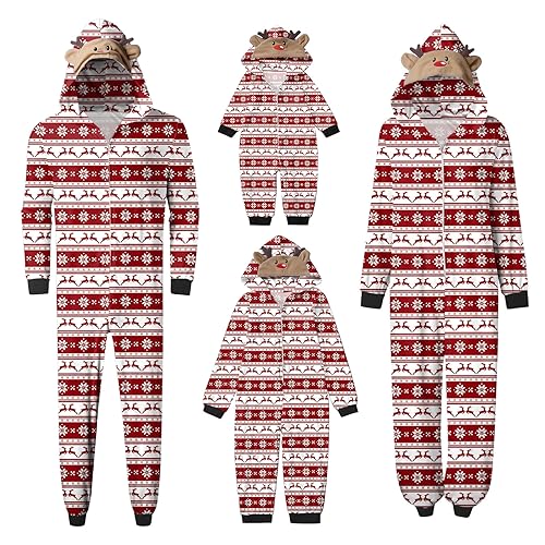 TinaDeer Mama-Overall für Weihnachten, Familien-Pyjama, großköpfiger -Druck, kariert, langärmlig, weicher, lässiger Urlaubs-Nachtwäsche Pyjama Herren Lang Flanell (A04, S) von TinaDeer