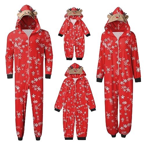 TinaDeer Mama-Overall für Weihnachten, Familien-Pyjama, großköpfiger -Druck, kariert, langärmlig, weicher, lässiger Urlaubs-Nachtwäsche Weihnachtsgewand Damen (A03, M) von TinaDeer