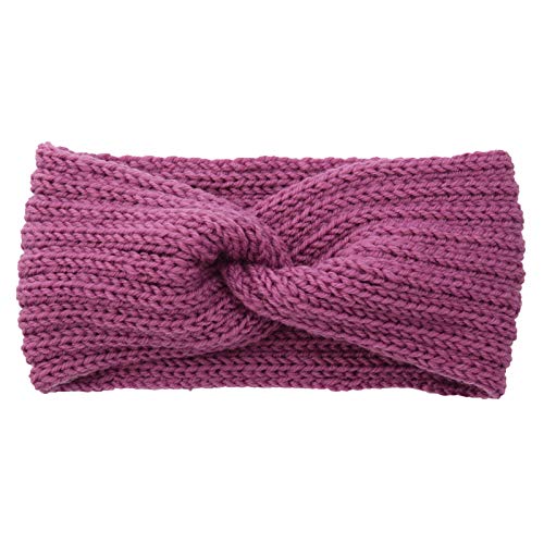 Stirnband Damen Winter Häkeln Stirnbänder Gestrickt Mädchen Frauen Stirnband TinaDeer Kopfband Haarband Elastische Haarreife Ohr Wärmer Headwrap Kopfband Partei Outdoor-Sportarten (Lila) von TinaDeer