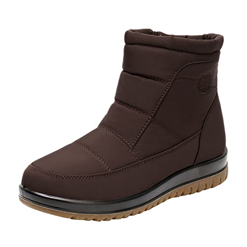 TinaDeer Tasche warme Schneestiefel mit flachem Boden, rutschfeste, atmungsaktive Stiefel, Freizeitschuhe, modische Skischuhe mit weichem Boden Jack Herren (02 Brown, 40) von TinaDeer