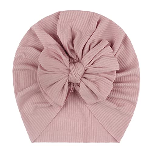 Turban mit Schleife für 0-3 Jahre Neugeboren Baby Mädchen Taufe Stirnband Haarband Sommer Nylon Stretch Headwrap Beanie Cap Headwear Mütze Hut für Kleinkind Säuglinge Mädchen (Orange) von TinaDeer