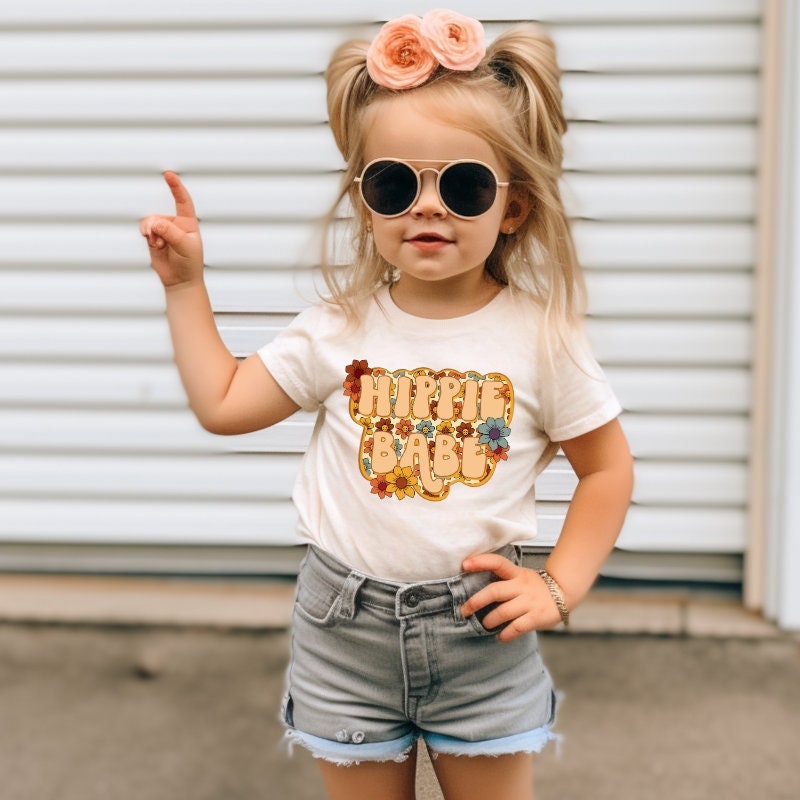 Hippie Baby T-Shirt | Kleinkind Mädchen Shirt Süßes Kinder Boho Strand Sommer von TinyTotsKids