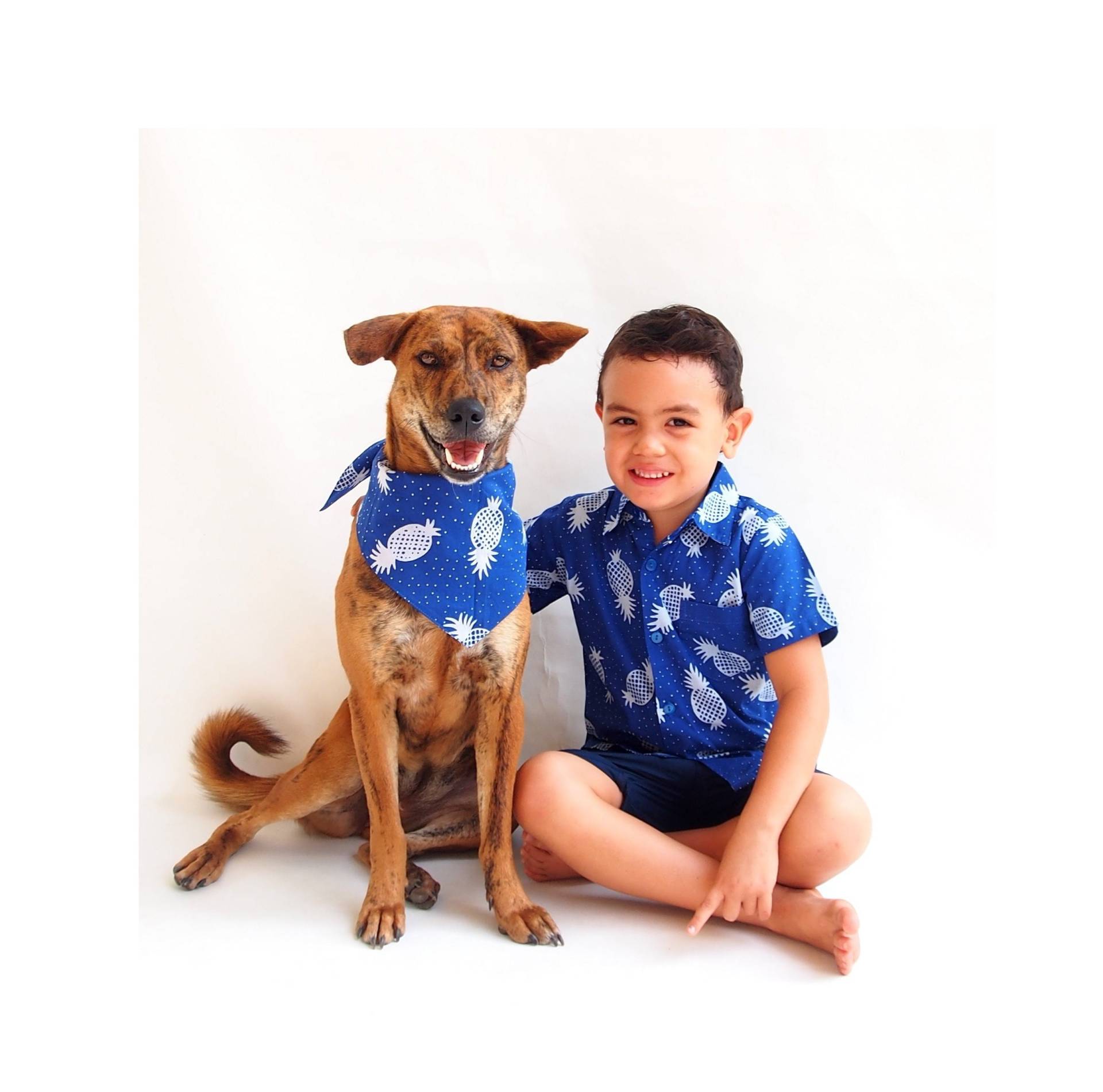 Passendes Hundehalstuch/ Kinder Und Welpe Outfit/Hunde Baby Outfit, Ananas Shirt, Jungen Geschenk von TinyTotsKids