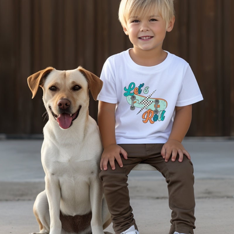 Skater Jungen Shirt | Let's Roll Kinder T-Shirt Boho Strand Sommer Kleinkind Tees Junge Geburtstagsgeschenk von TinyTotsKids