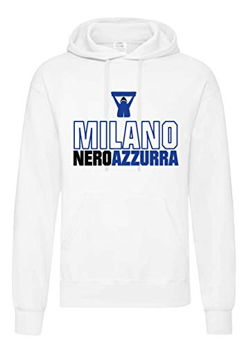 Sweatshirt Mailand NEROAZZURRA Interessenten schüchtern Tifosi Fußball, Weiß, M von Tipolitografia Ghisleri