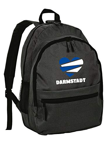 Tipolitografia Ghisleri Darmstadt Deutschland Rucksack mit Herz Fußballfans Erwachsenes Kind aus Nylon mit Reißverschlusstaschen und Schulterpolstern - kundenspezifisches Produkt von Tipolitografia Ghisleri