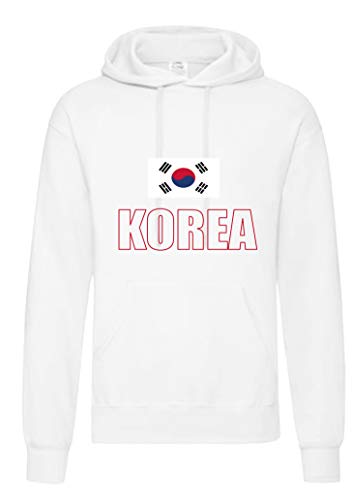 Tipolitografia Ghisleri Korea-Sweatshirt/Flagge Taschen und Kapuze für Herren und Damen, Schwarz , M von Tipolitografia Ghisleri