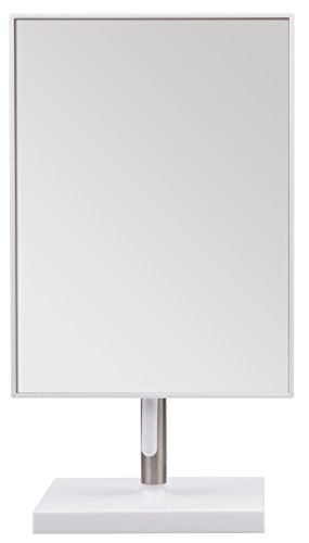 TITANIA Kosmetikspiegel, weiß Plus Metall, Circa 21.5 X 16 cm, Höhe 30 cm, 1er Pack (1 x 547 g) von TITANIA