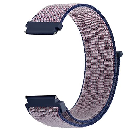 Tobfit Schnellverschluss-Nylon-Uhrenarmband für Damen und Herren, weiches Gewebe, Nylon, Klettverschluss, verstellbares Armband, 20 mm, Ersatzarmband, Mitternachtsblau von Tobfit