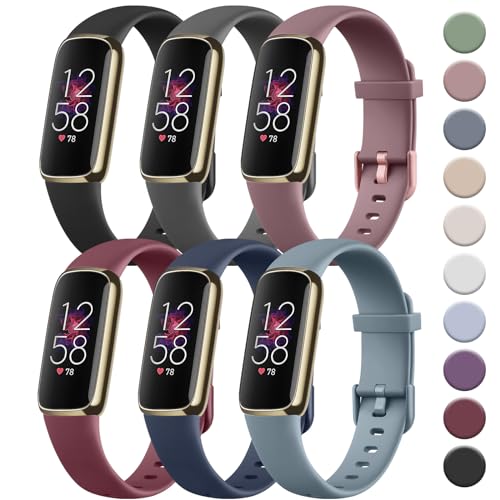 Tobfit Sportbänder, kompatibel mit Fitbit Luxe, für Damen und Herren, weiches Silikon, wasserdicht, Ersatzarmbänder, kompatibel mit Fitbit Luxe, klein, von Tobfit