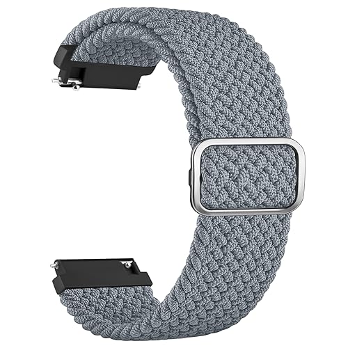 Tobfit für Garmin Venu 2 Armband/Garmin Vivoactive 4 Armband für Herren Damen,Geflochtenes Elastic Sport Ersatzarmband für Garmin Forerunner 255/Samsung Galaxy Gear S3 Frontier(Blau Grau) von Tobfit