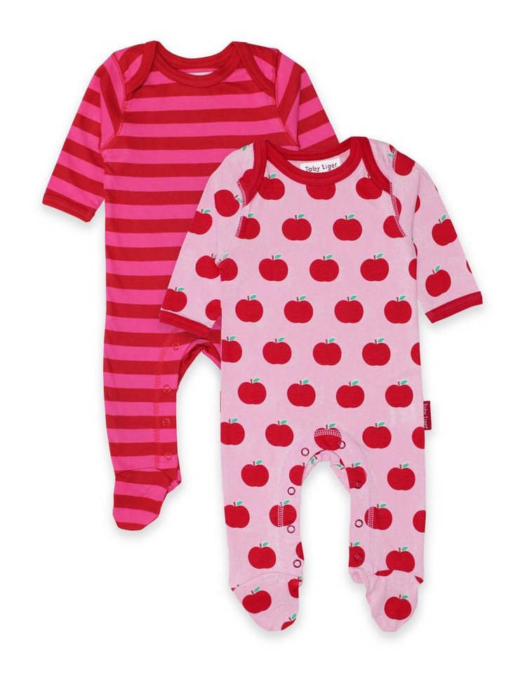 Toby Tiger Strampler Baby Strampler im Doppelpack mit Apfel Print von Toby Tiger