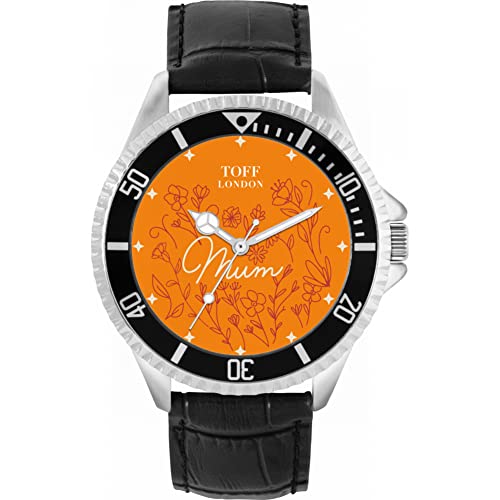 Toff London Orange Blumen-Mamma-Uhr von Toff London