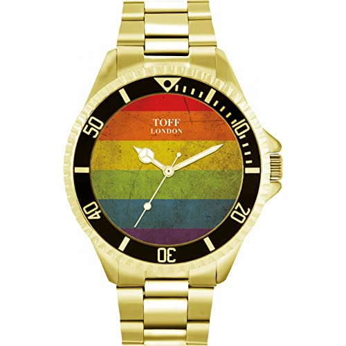 Toff London Pride Vintage Texture Regenbogenuhr von Toff London