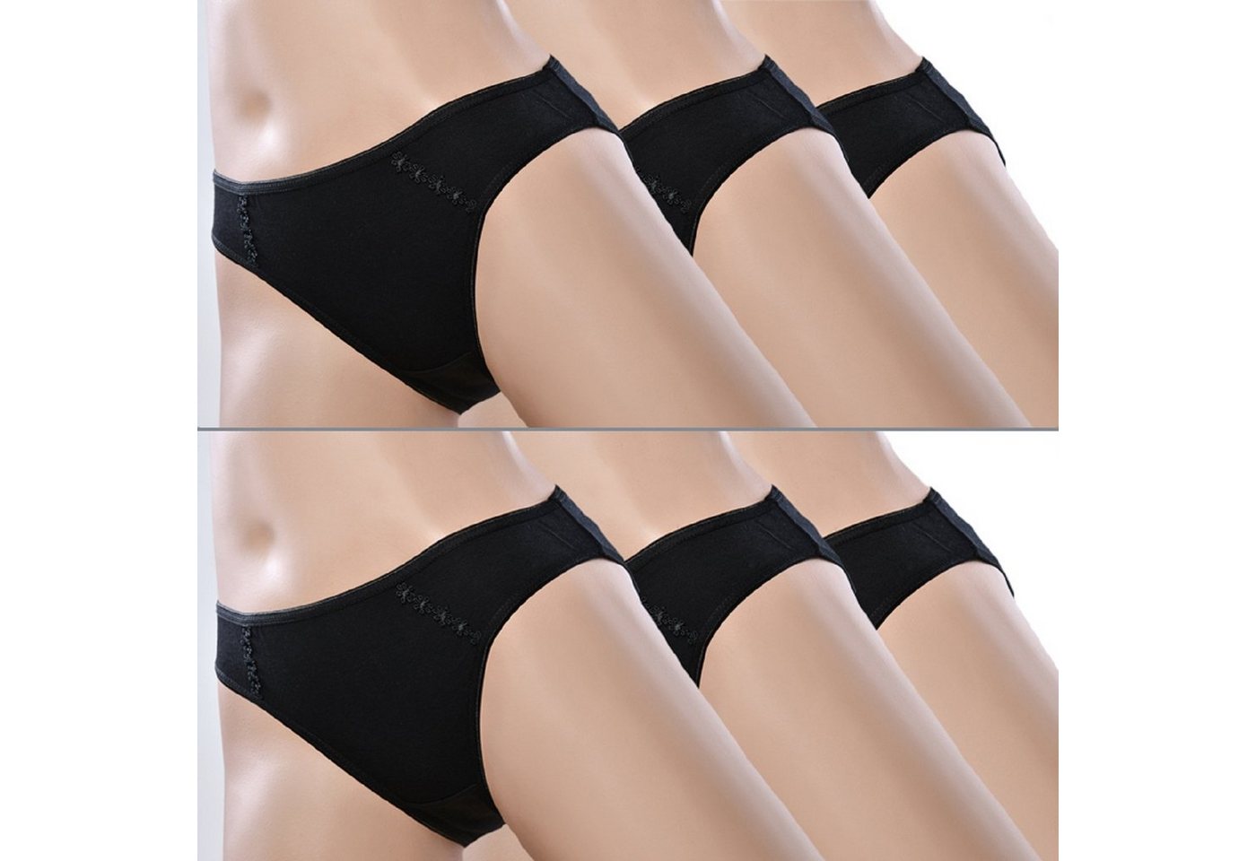 Toker Collection® Bikinislip Damen Bikinislip 6er Pack, Baumwolle (6er Pack) Spitze im Vorderteil von Toker Collection®