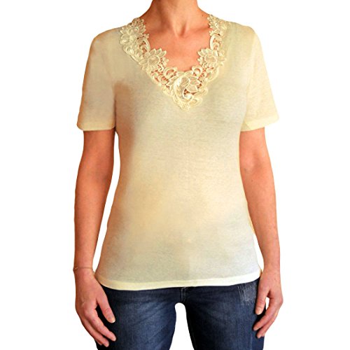 Toker Collection Damen Unterhemd mit 1/2 Arm und hübscher Spitze in versch. Farben von Toker Collection