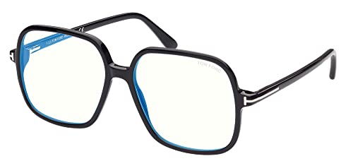 Tom Ford Brillen FT 5764-B BLUE BLOCK Shiny Black/Blue Filter 56/15/140 Unisex von Tom Ford