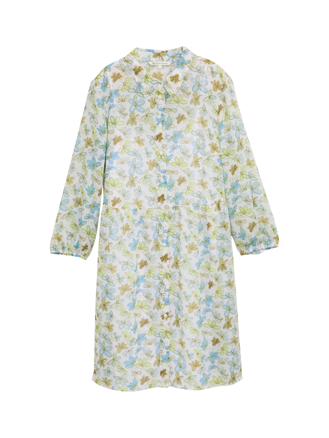 TOM TAILOR DENIM Damen Chiffon Babydoll-Kleid, weiß, Geblümt, Gr. L TOM TAILOR DENIM Damen Chiffon Babydoll-Kleid, weiß, Geblümt, Gr. L von Tom Tailor Denim