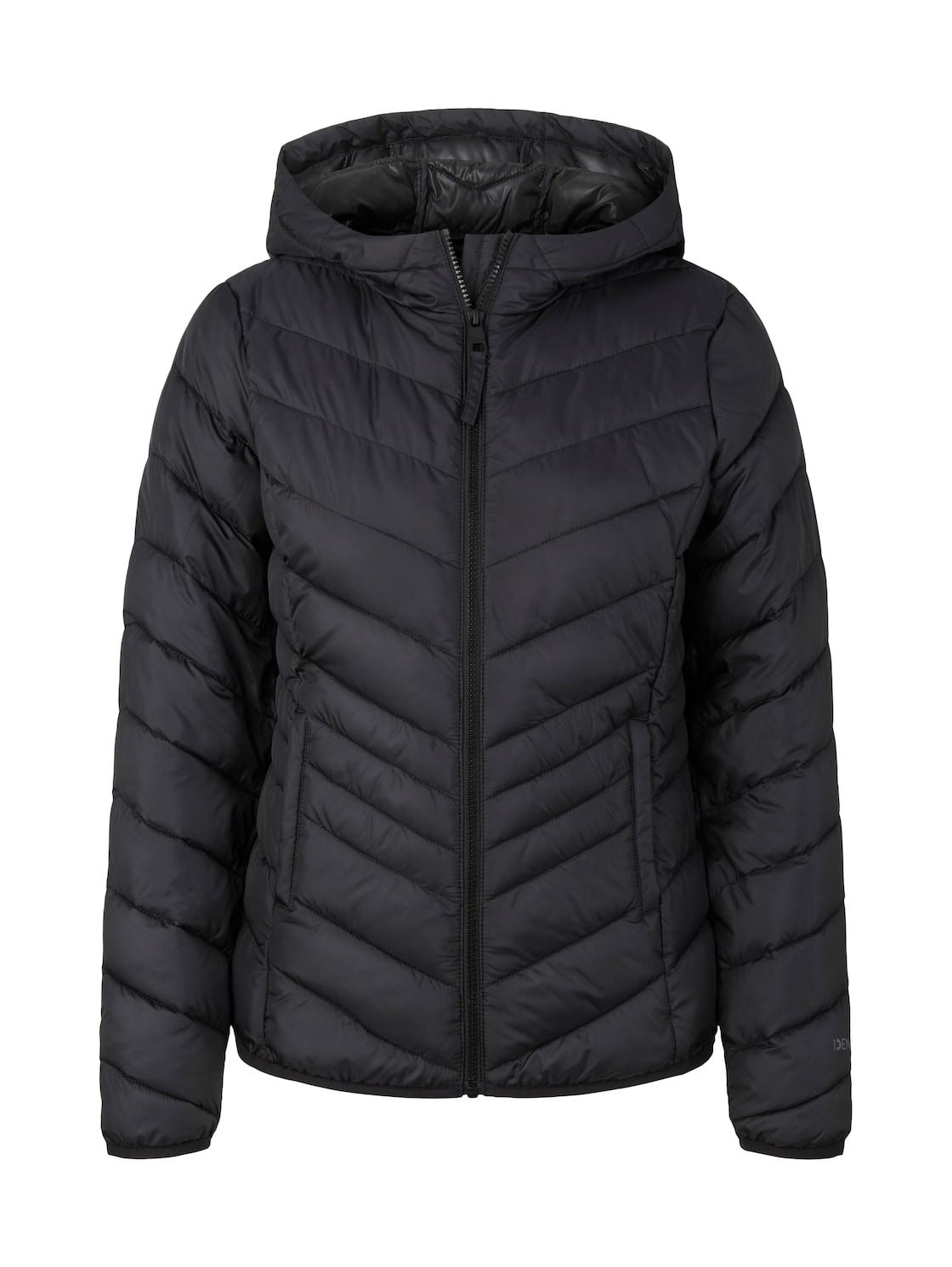 TOM TAILOR DENIM Damen Lightweight Jacke mit recyceltem Polyester, schwarz, Uni, Gr. XL von Tom Tailor Denim