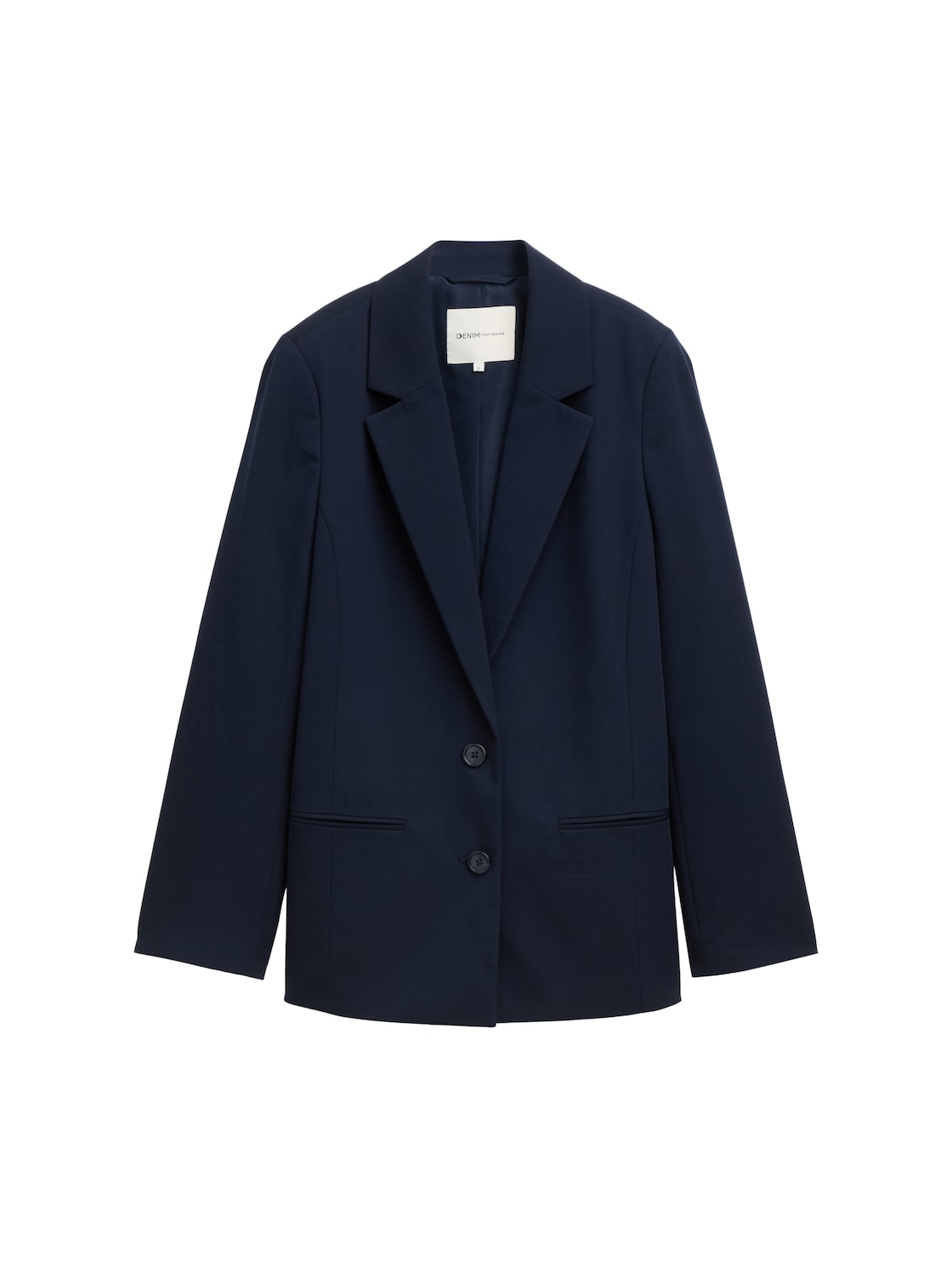 TOM TAILOR DENIM Damen Regular Fit Blazer, blau, Uni, Gr. M TOM TAILOR DENIM Damen Regular Fit Blazer, blau, Uni, Gr. M von Tom Tailor Denim