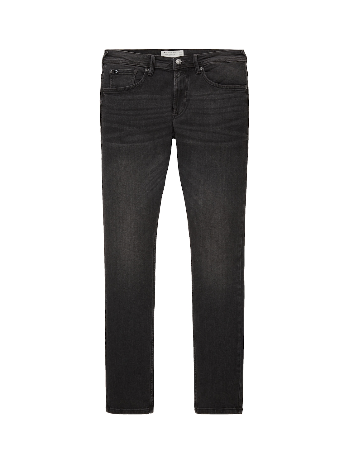 TOM TAILOR DENIM Herren Culver Skinny Jeans, schwarz, Logo Print, Gr. 30/30 von Tom Tailor Denim