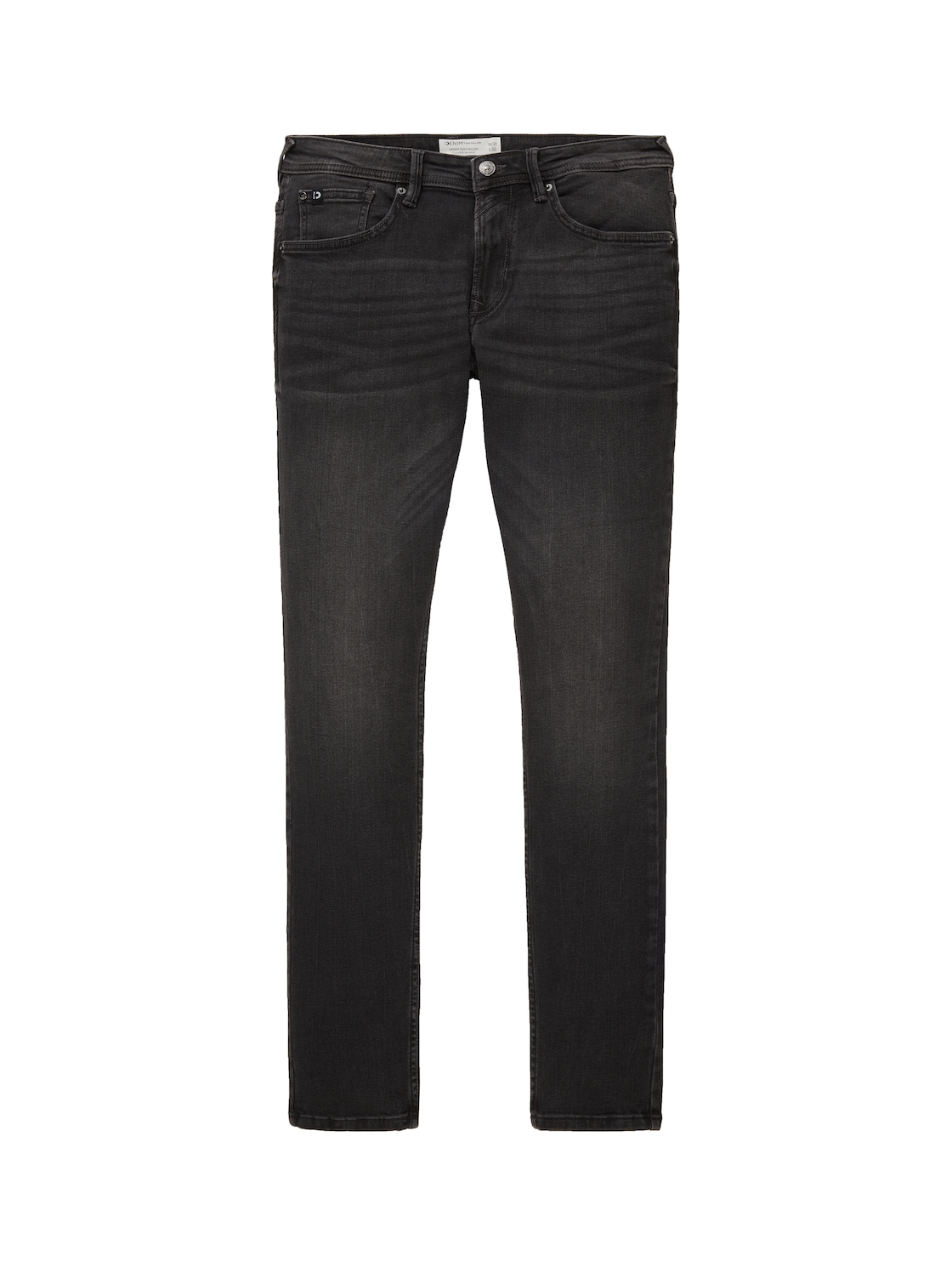 TOM TAILOR DENIM Herren Culver Skinny Jeans, schwarz, Logo Print, Gr. 31/34 von Tom Tailor Denim