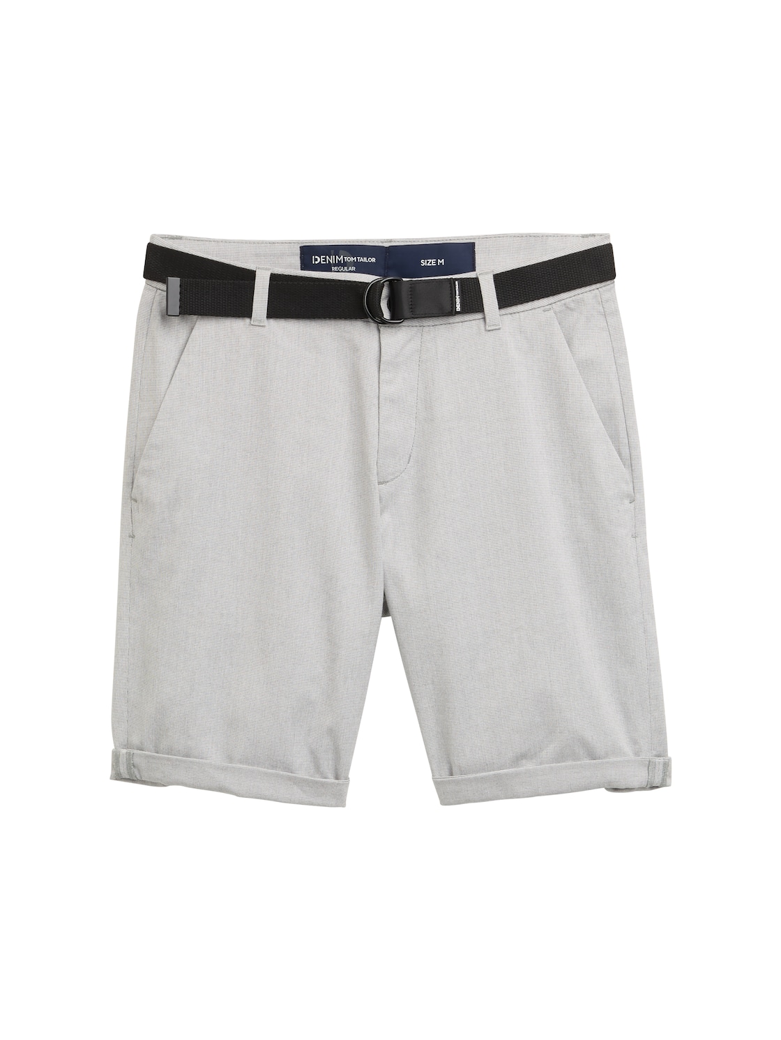 TOM TAILOR DENIM Herren Regular Fit Chino Shorts mit Gürtel, grau, Uni, Gr. XS TOM TAILOR DENIM Herren Regular Fit Chino Shorts mit Gürtel, grau, Uni, Gr. XS von Tom Tailor Denim