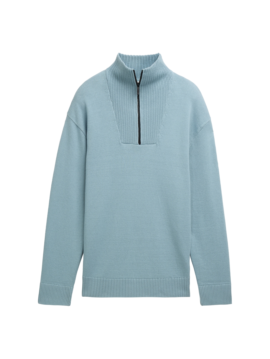 TOM TAILOR DENIM Herren Relaxed Troyer Strickpullover, blau, Uni, Gr. L TOM TAILOR DENIM Herren Relaxed Troyer Strickpullover, blau, Uni, Gr. L von Tom Tailor Denim