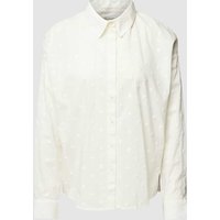 Tom Tailor Denim Bluse in unifarbenem Design mit Strukturmuster in Offwhite, Größe S von Tom Tailor Denim