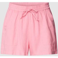 Tom Tailor Denim Leinenshorts mit Eingrifftaschen Modell 'Easy' in Rosa, Größe XS von Tom Tailor Denim