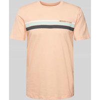 Tom Tailor Denim T-Shirt mit Logo-Print in Apricot, Größe S von Tom Tailor Denim