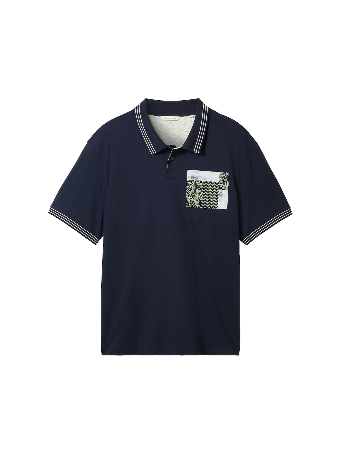 TOM TAILOR Herren Plus - Poloshirt mit Print, blau, Print, Gr. 2XL von Tom Tailor