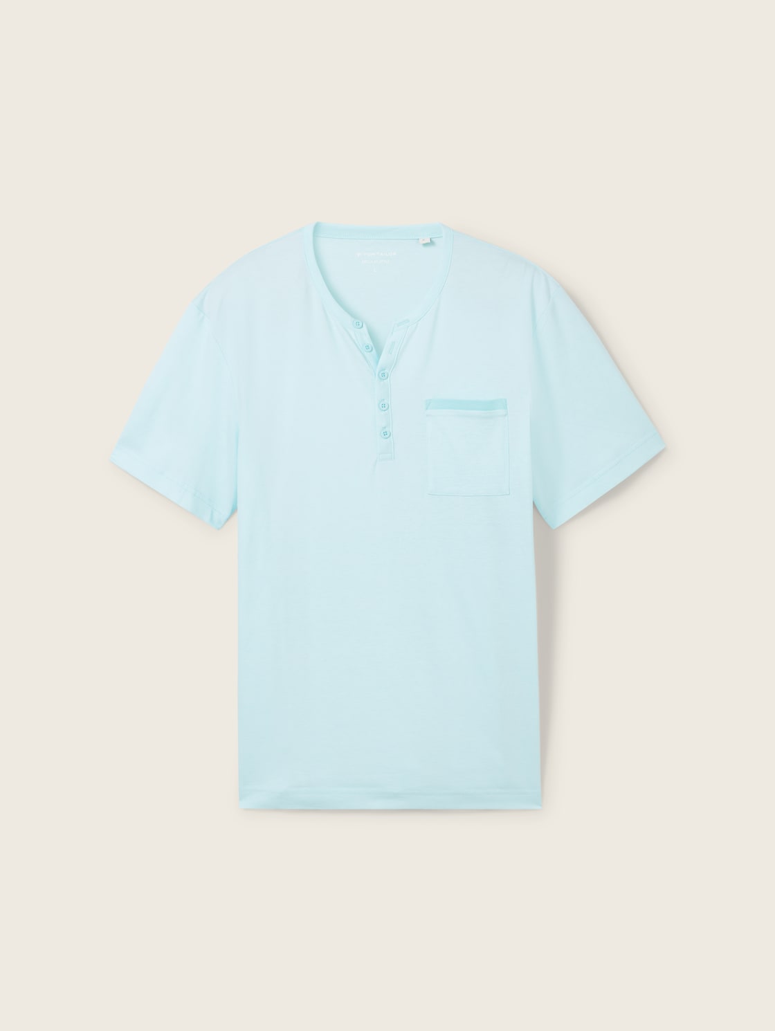 TOM TAILOR Herren Serafino T-Shirt, blau, Streifenmuster, Gr. XL von Tom Tailor