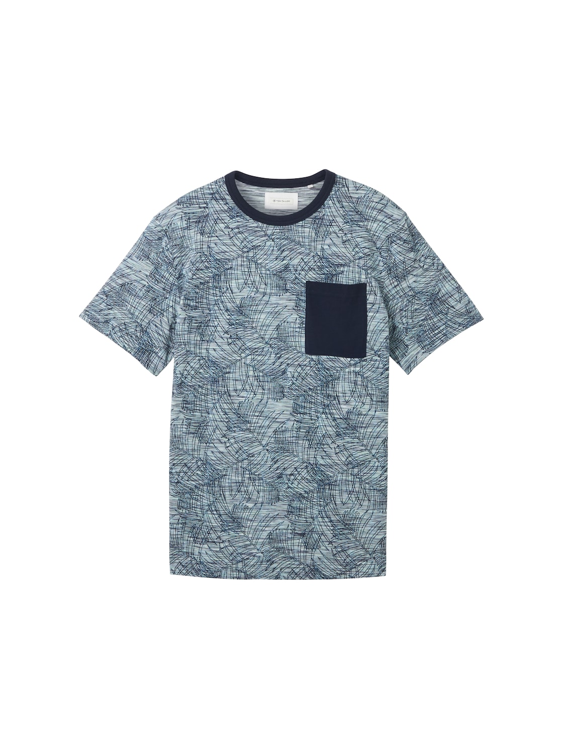 TOM TAILOR Herren T-Shirt mit Allover Print, blau, Allover Print, Gr. XL von Tom Tailor