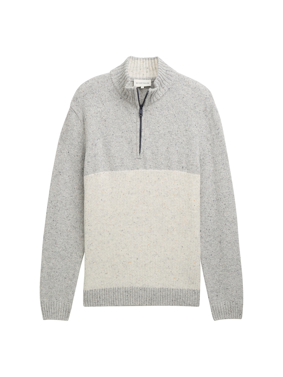 TOM TAILOR Herren Troyer Pullover mit Strukturmix, weiß, Meliert, Gr. XL TOM TAILOR Herren Troyer Pullover mit Strukturmix, weiß, Meliert, Gr. XL von Tom Tailor