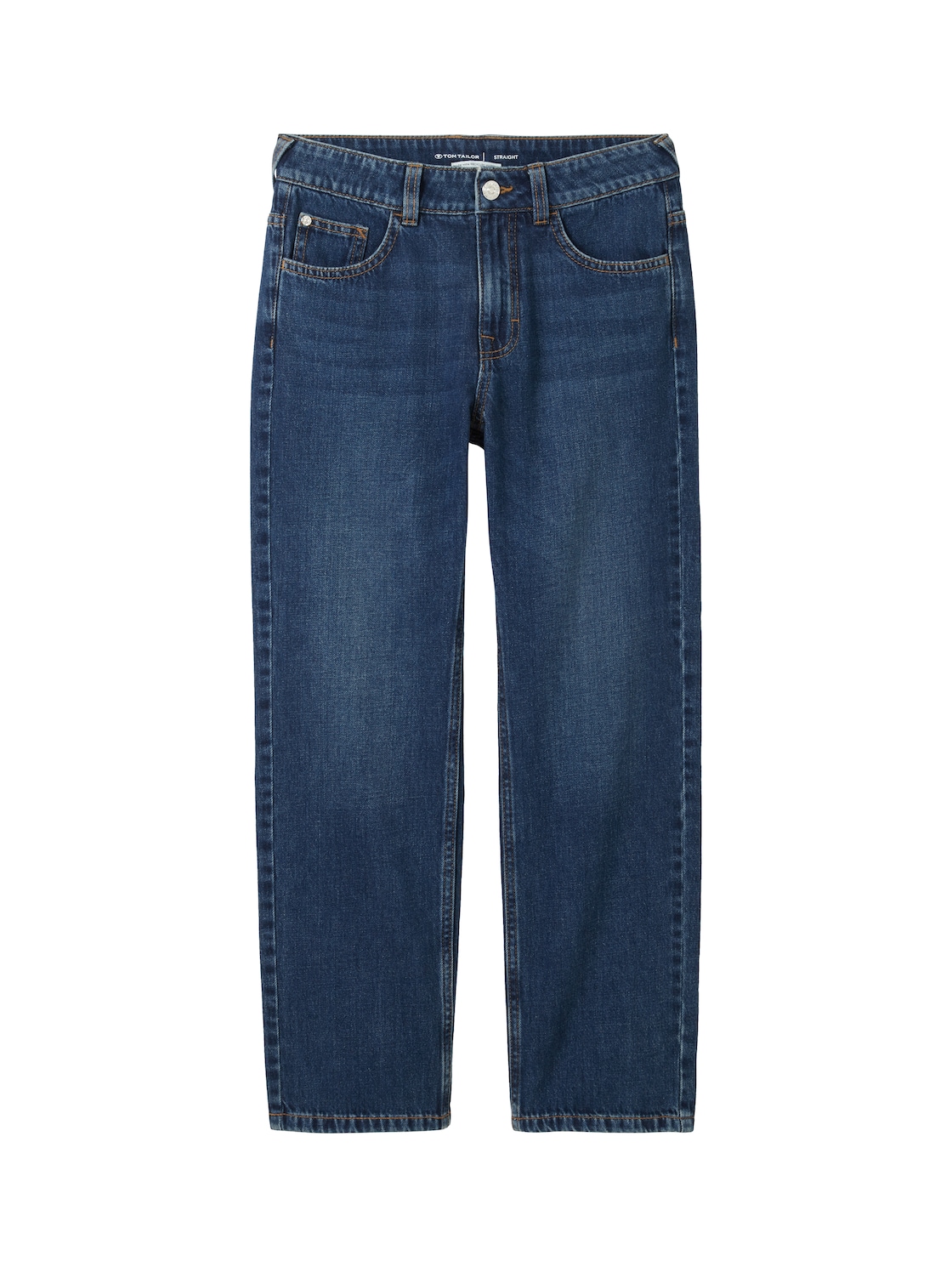 TOM TAILOR Jungen Straight Jeans mit recycelter Baumwolle, blau, Uni, Gr. 128 von Tom Tailor
