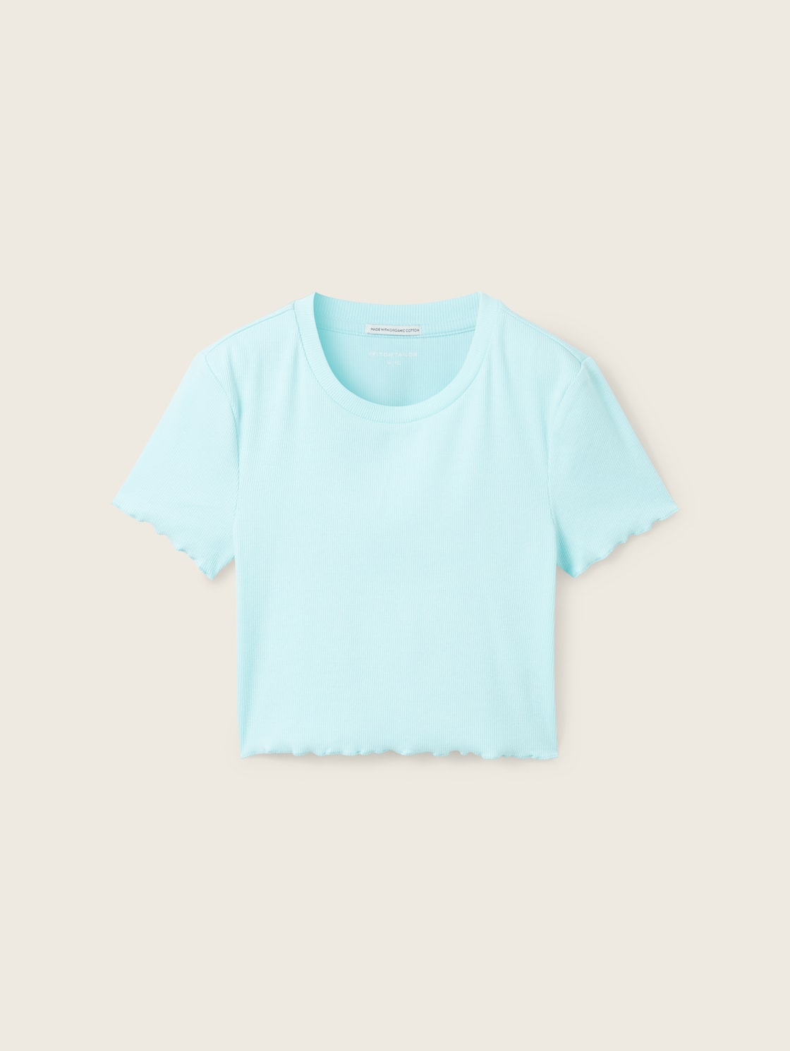 TOM TAILOR Mädchen Cropped T-Shirt, blau, Uni, Gr. 176 von Tom Tailor