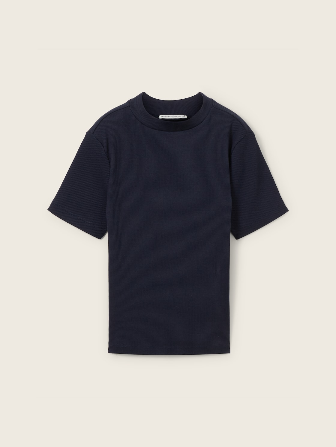 TOM TAILOR Mädchen Cropped T-Shirt mit Rippstruktur, blau, Uni, Gr. 164 von Tom Tailor