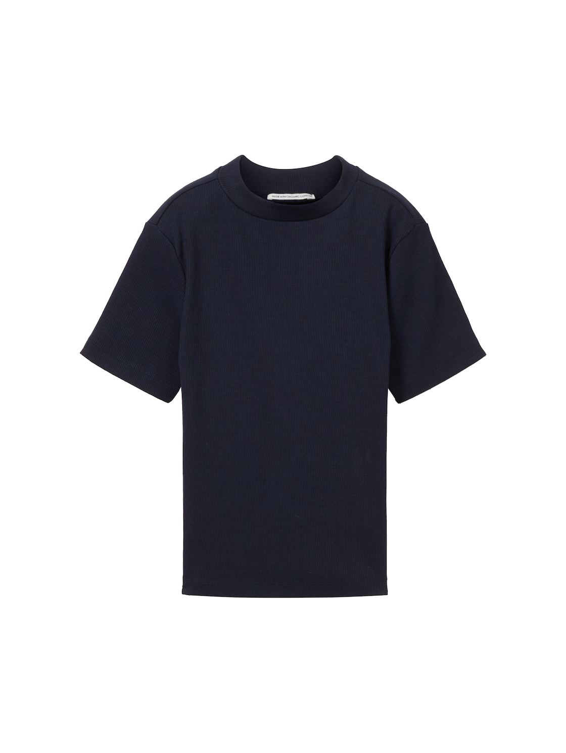 TOM TAILOR Mädchen Cropped T-Shirt mit Rippstruktur, blau, Uni, Gr. 176 von Tom Tailor