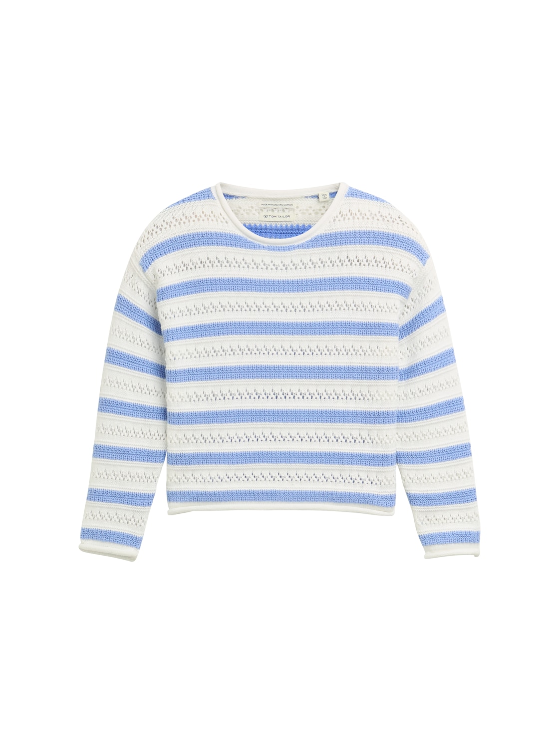 TOM TAILOR Mädchen Oversized Strickpullover mit Lochmuster, weiß, Gestreift, Gr. 92/98 TOM TAILOR Mädchen Oversized Strickpullover mit Lochmuster, weiß, Gestreift, Gr. 92/98 von Tom Tailor