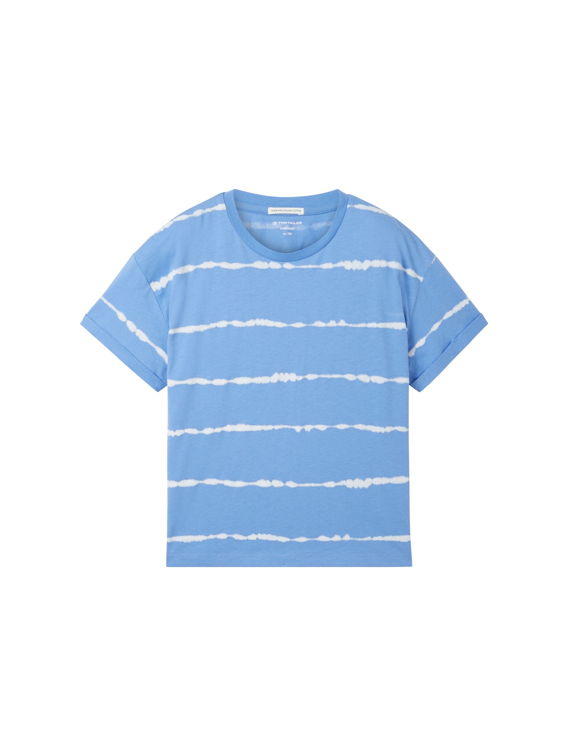 TOM TAILOR Mädchen Oversized T-Shirt mit Bio-Baumwolle, blau, Batikmuster / Tie-Dye Effekt, Gr. 140 von Tom Tailor