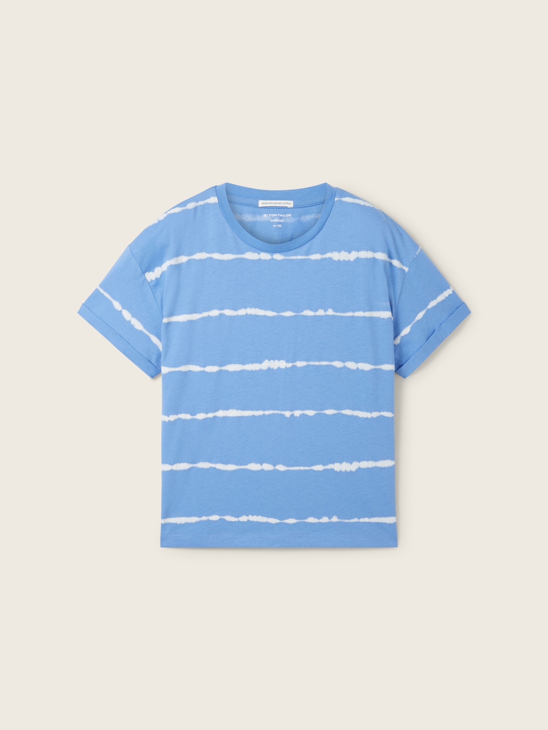 TOM TAILOR Mädchen Oversized T-Shirt mit Bio-Baumwolle, blau, Batikmuster / Tie-Dye Effekt, Gr. 152 von Tom Tailor